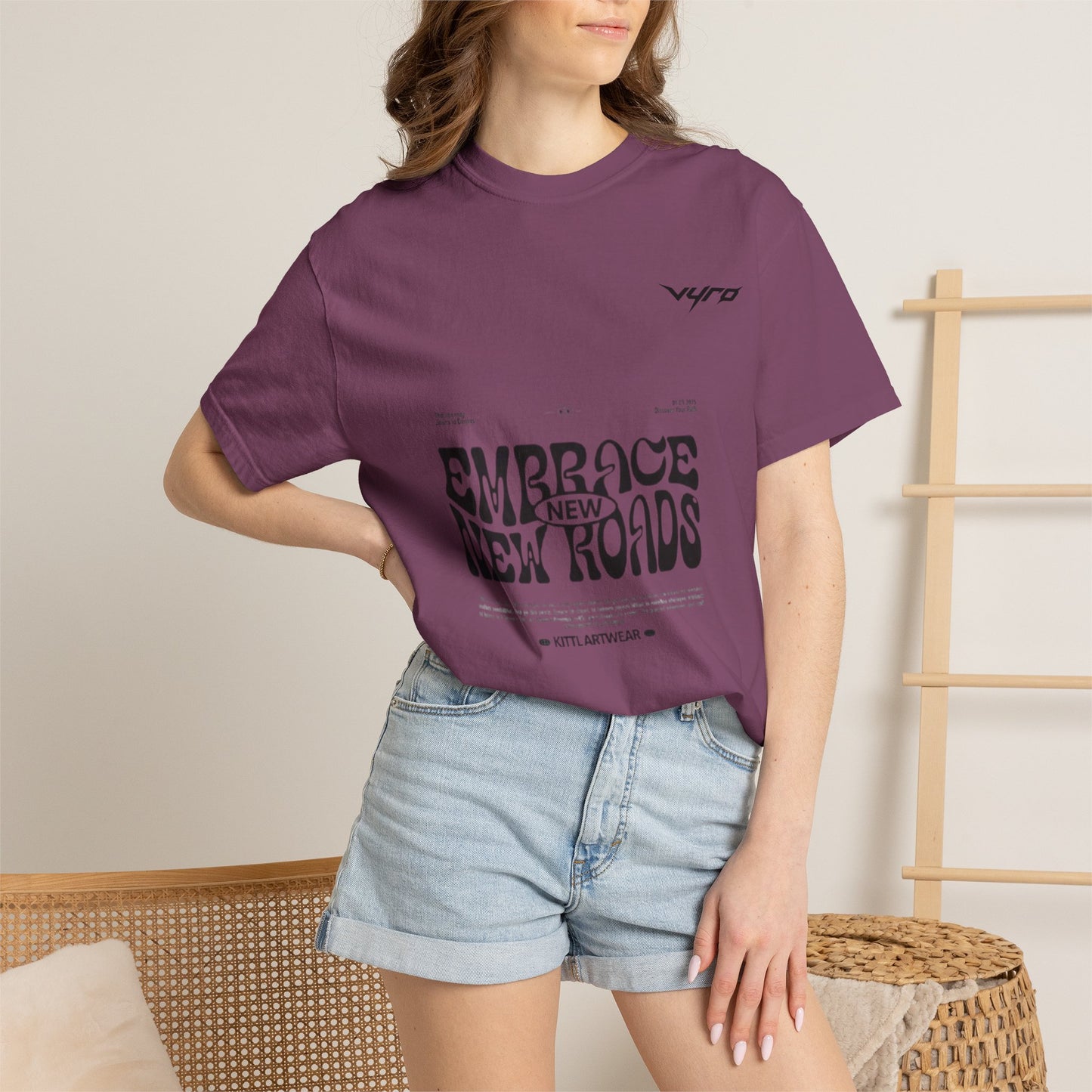 Graphic T-Shirt — "Embrace New Roads" Vintage Western Rider Tee