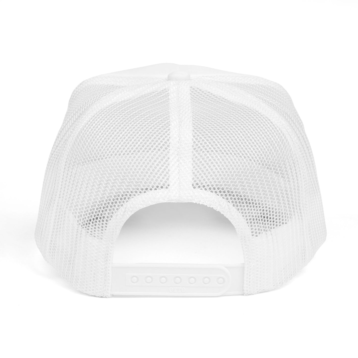 Angel 444 Foam Trucker Hat — Retro Oval Logo Mesh Cap
