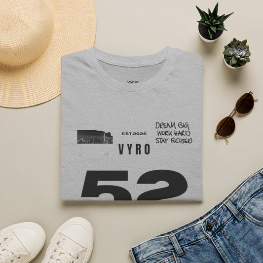 52 Rise Graphic T‑Shirt — Motivational 'Dream Big, Work Hard, Stay Focused' Tee