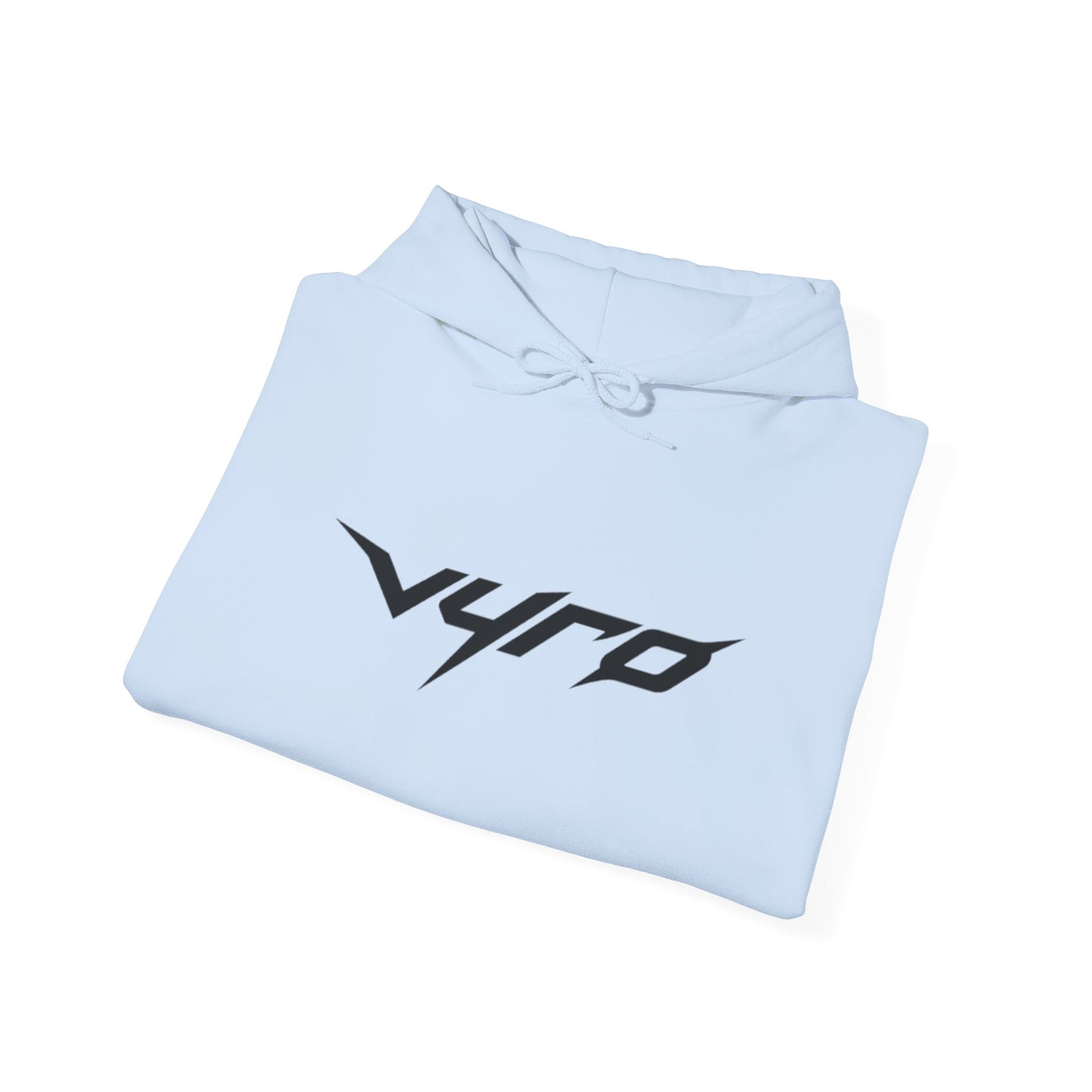 VYRO Logo Hoodie with Retro White Rally Car Graphic — Streetwear Racing Pullover