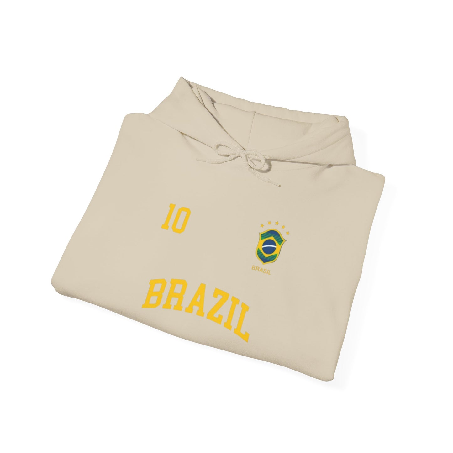 Brazil Crest Hoodie — Vintage Yellow Brazil Football Crest Pullover