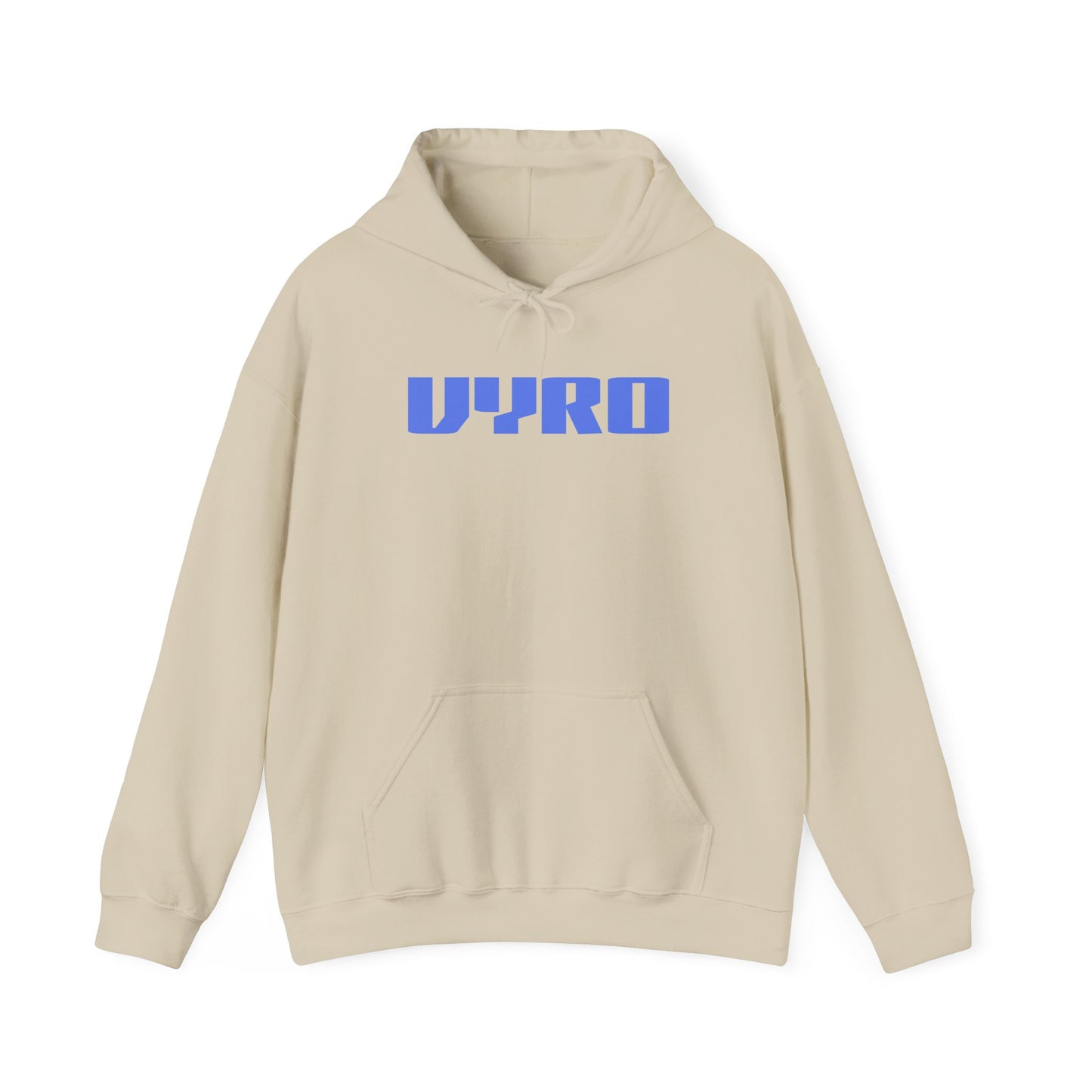Vyro Logo Hoodie — Minimal Retro Blue Logo Pullover