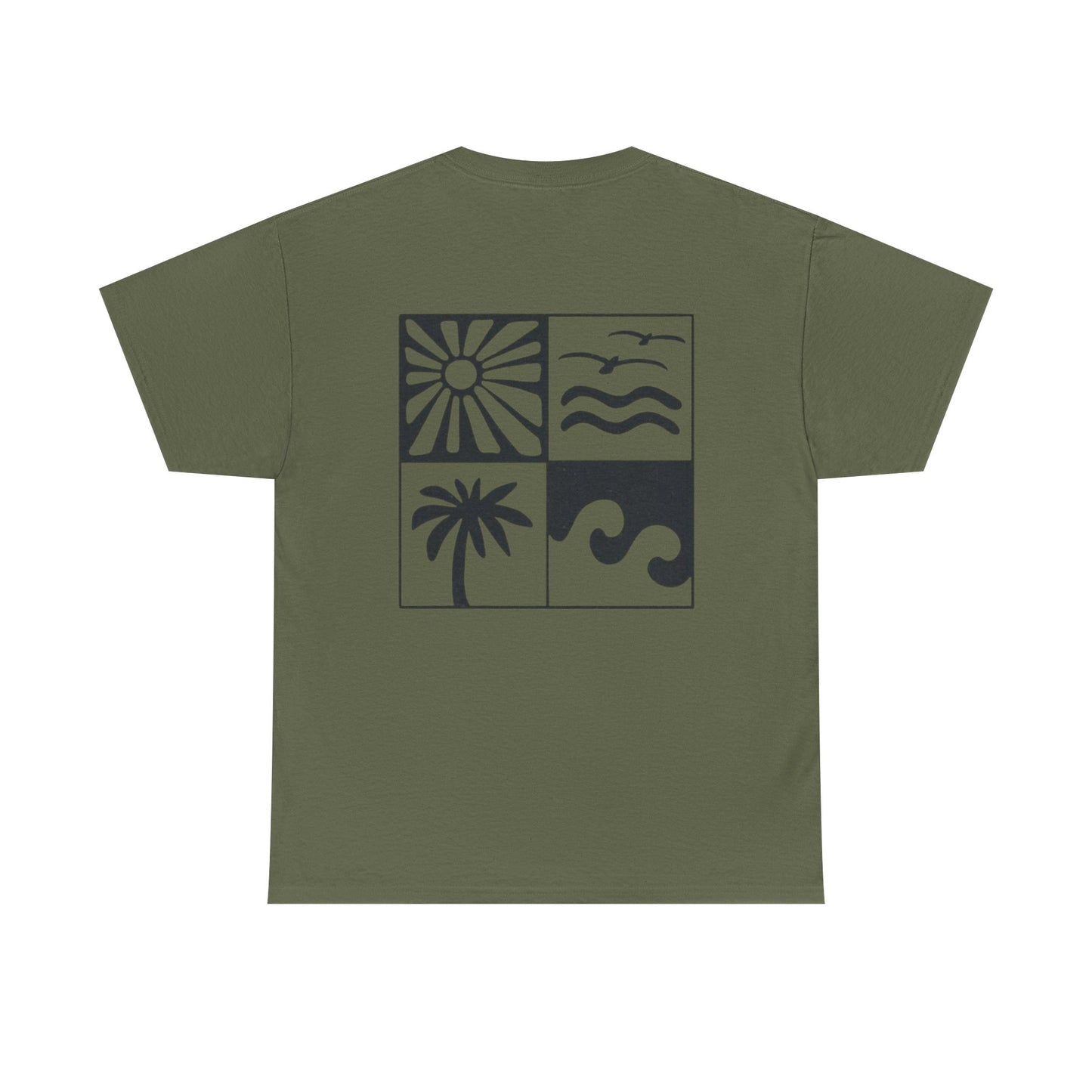 Summer Vibes Graphic Tee — 'Vyro' Logo & Beach Icon Back