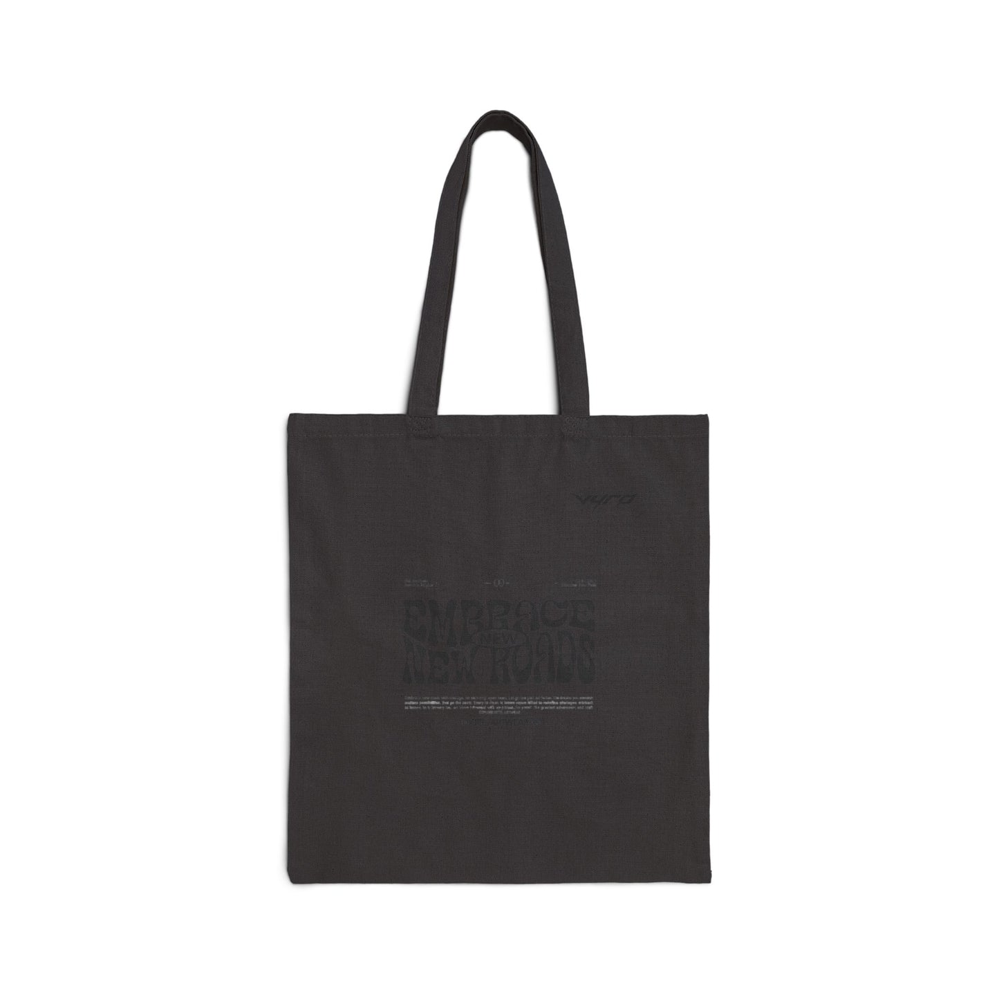 Embrace New Roads Canvas Tote Bag — Adventure Quote Eco Shopper