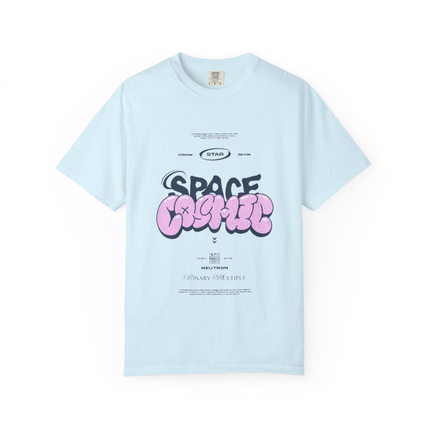 Space Cadet Graphic Tee — "Space Brgrll" Pink Bubble Letter Design