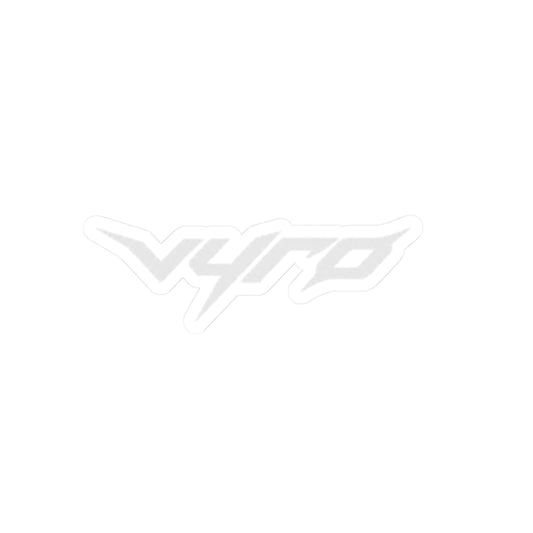 Vyro Logo Kiss-Cut Sticker — Minimal White Laptop Decal