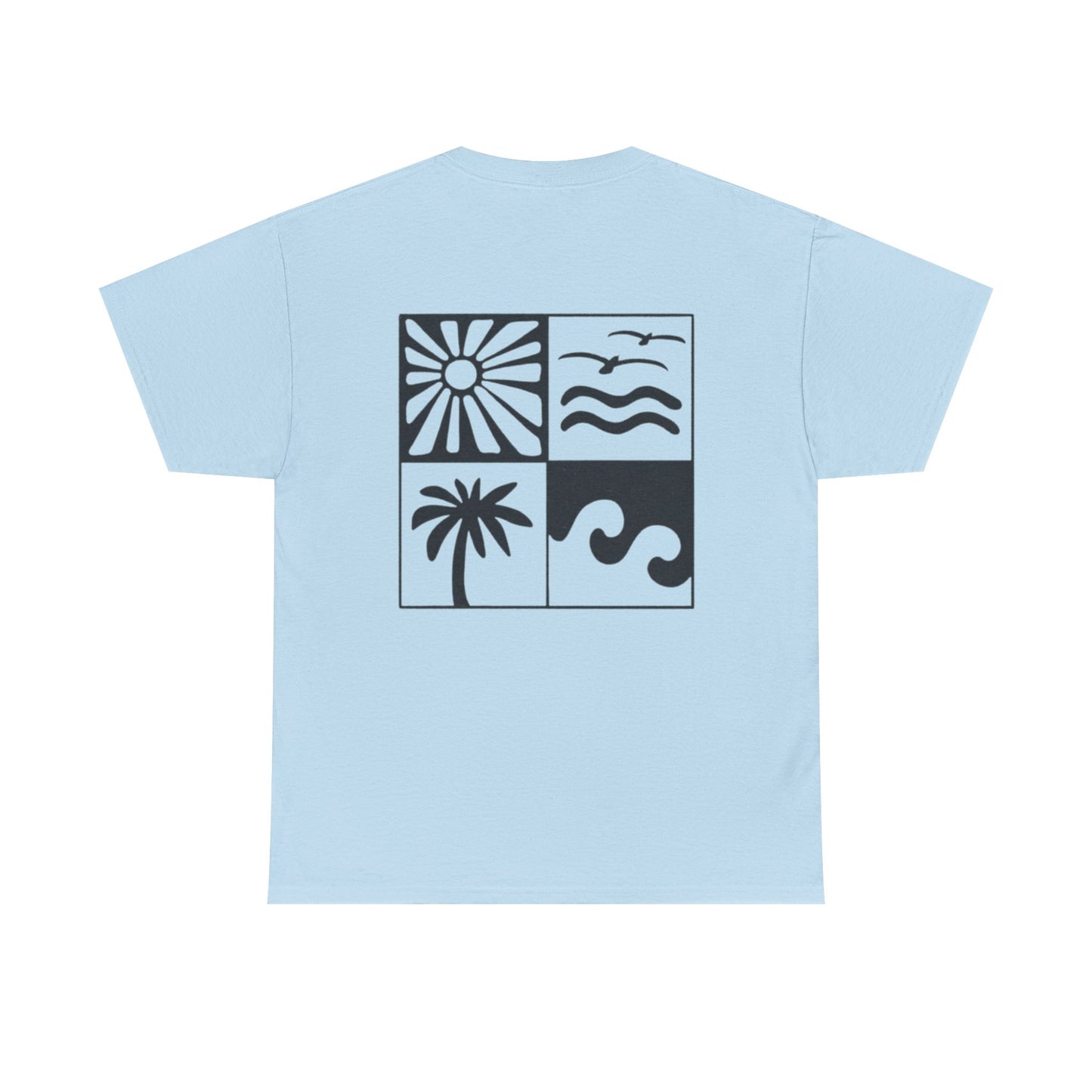 Summer Vibes Graphic Tee — 'Vyro' Logo & Beach Icon Back