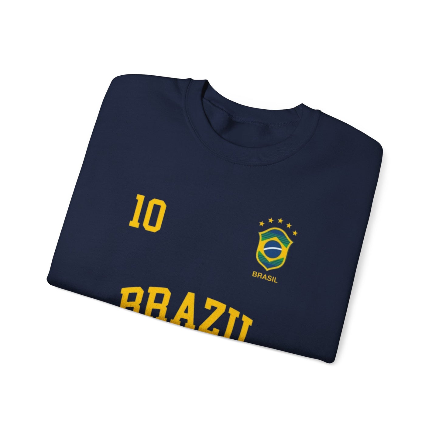 Brazil Soccer Crewneck Sweatshirt — '10' Crest Football Pullover