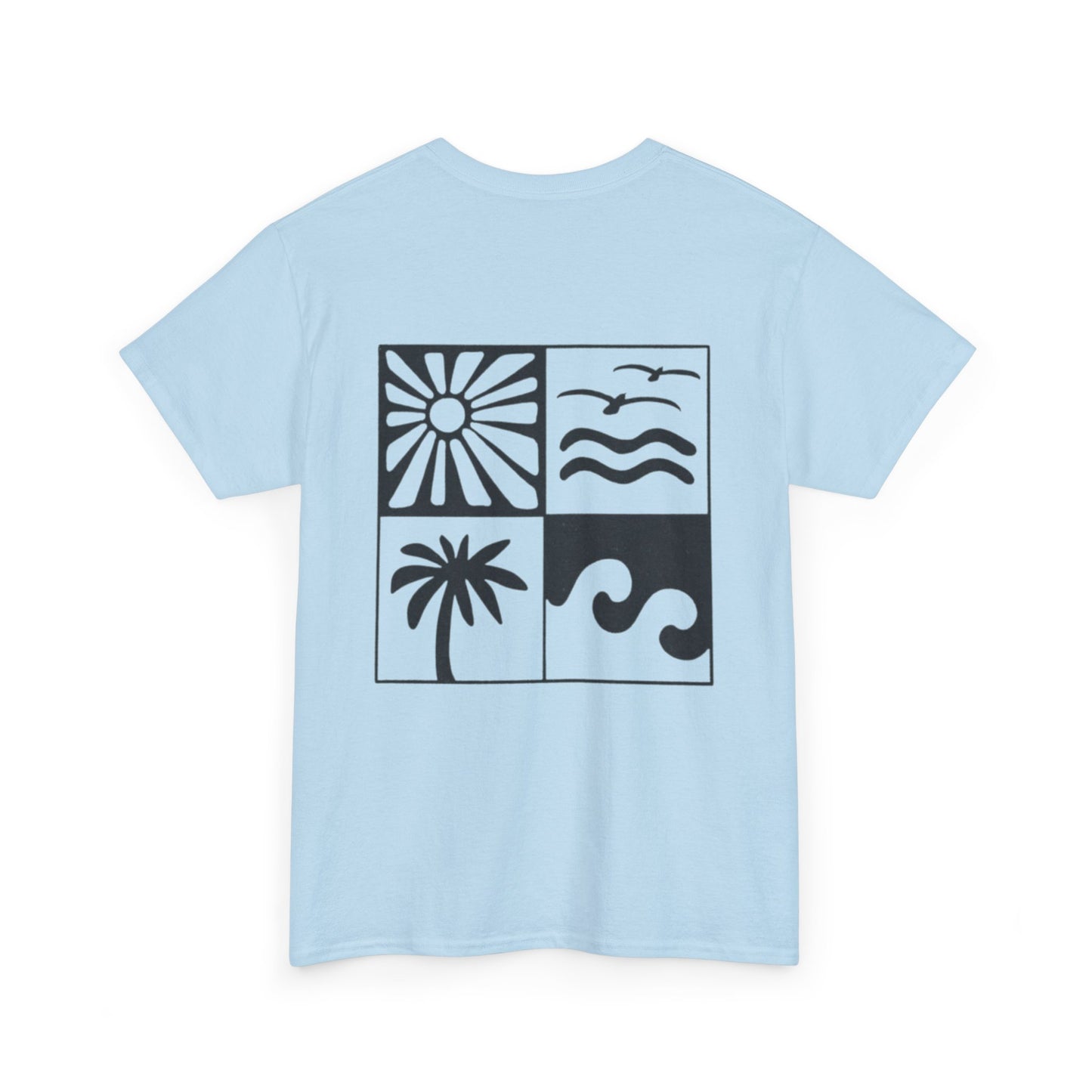 Summer Vibes Graphic Tee — 'Vyro' Logo & Beach Icon Back