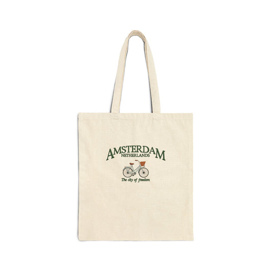 Amsterdam Bicycle Canvas Tote Bag – The City of Freedom Travel Shopper