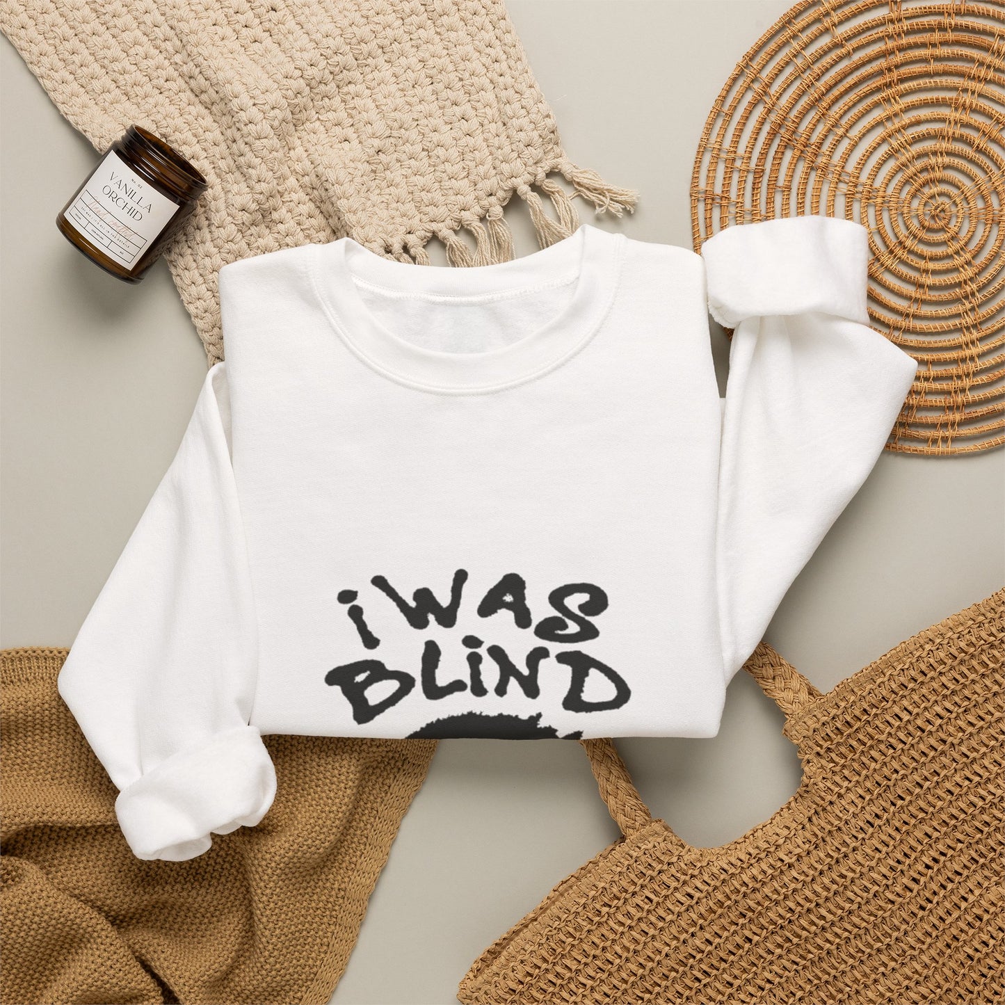 Crewneck Sweatshirt - “I Was Blind But Now I See” Eye Graphic