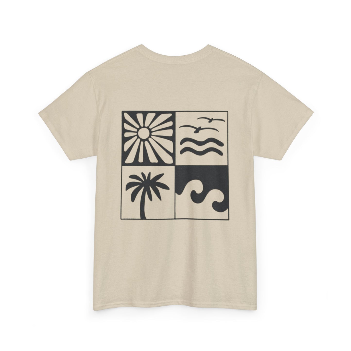 Summer Vibes Graphic Tee — 'Vyro' Logo & Beach Icon Back