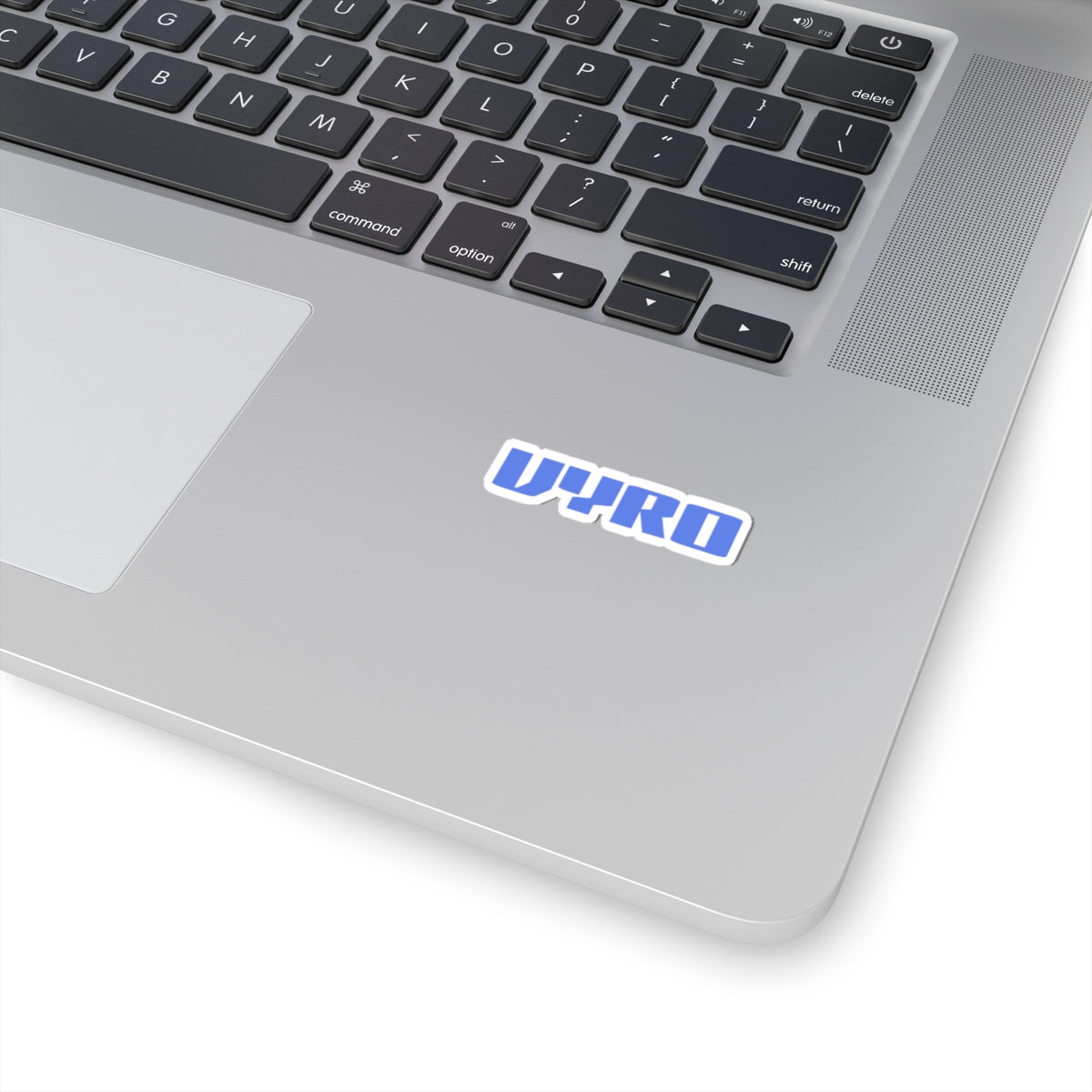 Vyro Logo Kiss-Cut Sticker — Blue Retro Tech Laptop Decal