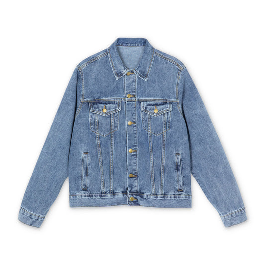 Retro Sky Denim Jacket — Vintage Cloud Graphic Men’s Jacket