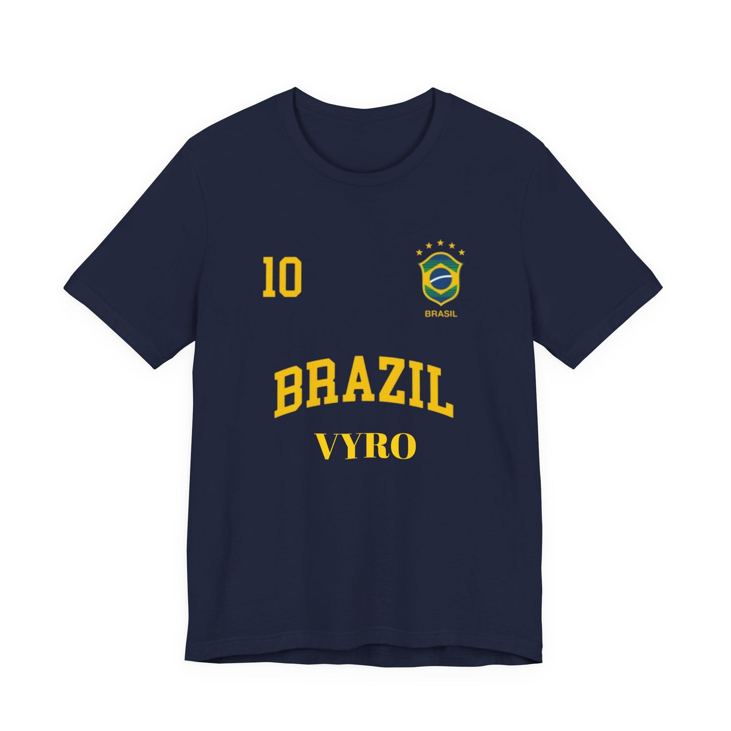 Brazil Soccer Tee – 'Brazil' Crest & Number 10 Football Shirt