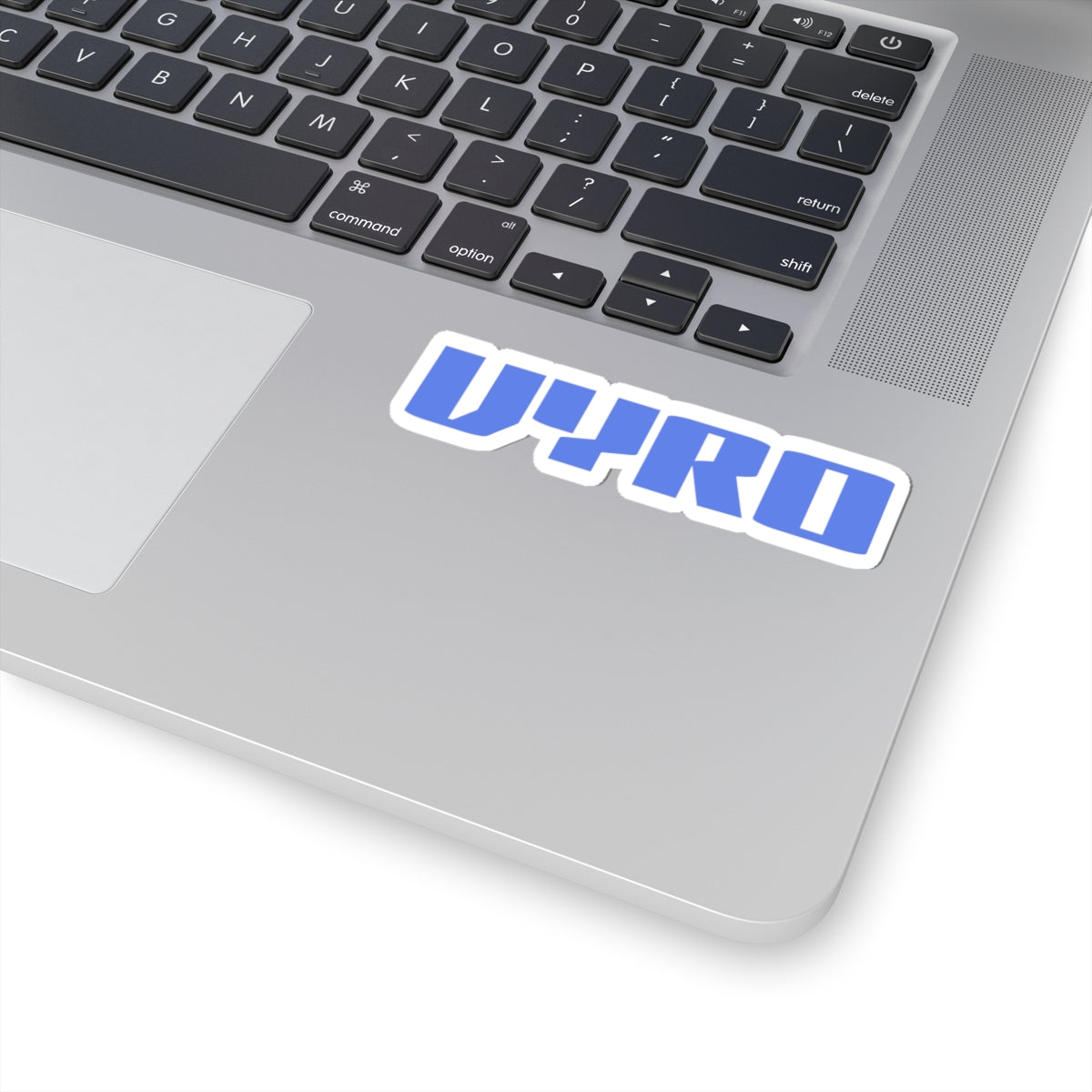 Vyro Logo Kiss-Cut Sticker — Blue Retro Tech Laptop Decal