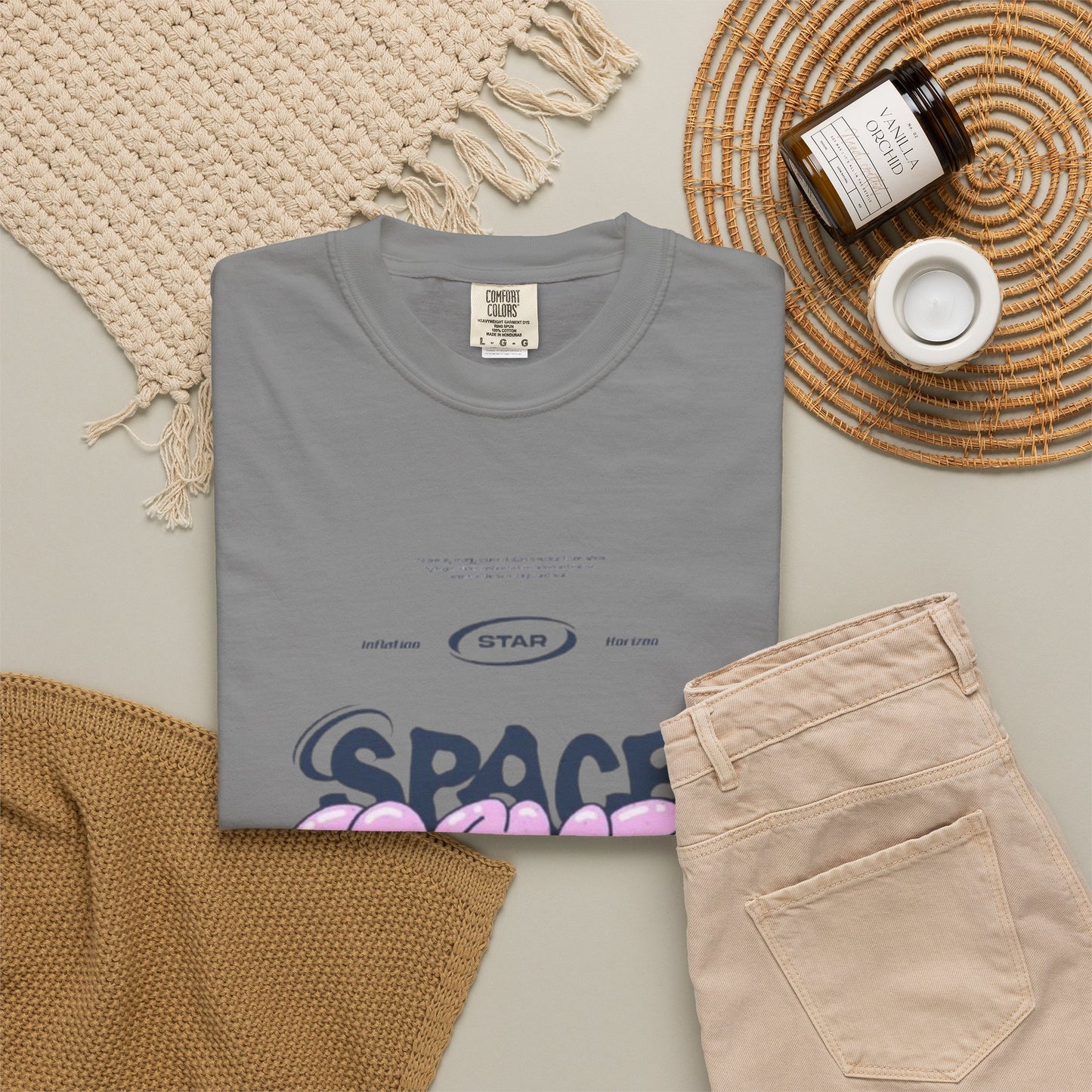 Space Cadet Graphic Tee — "Space Brgrll" Pink Bubble Letter Design