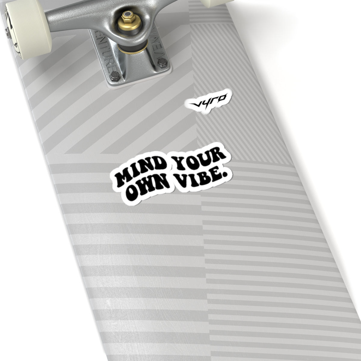 Mind Your Own Vibe Sticker — Retro Black & White Kiss-Cut Decal