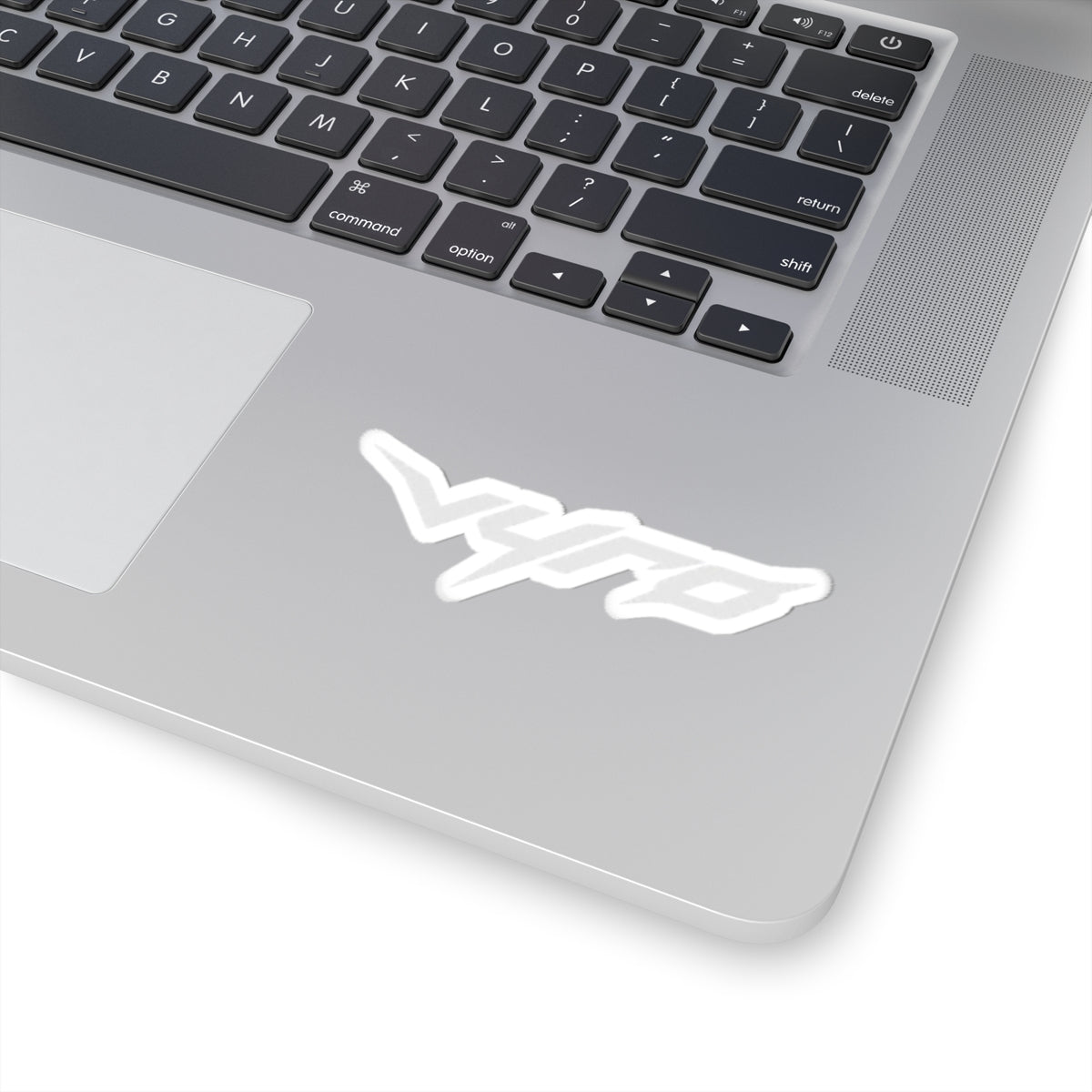 Vyro Logo Kiss-Cut Sticker — Minimal White Laptop Decal