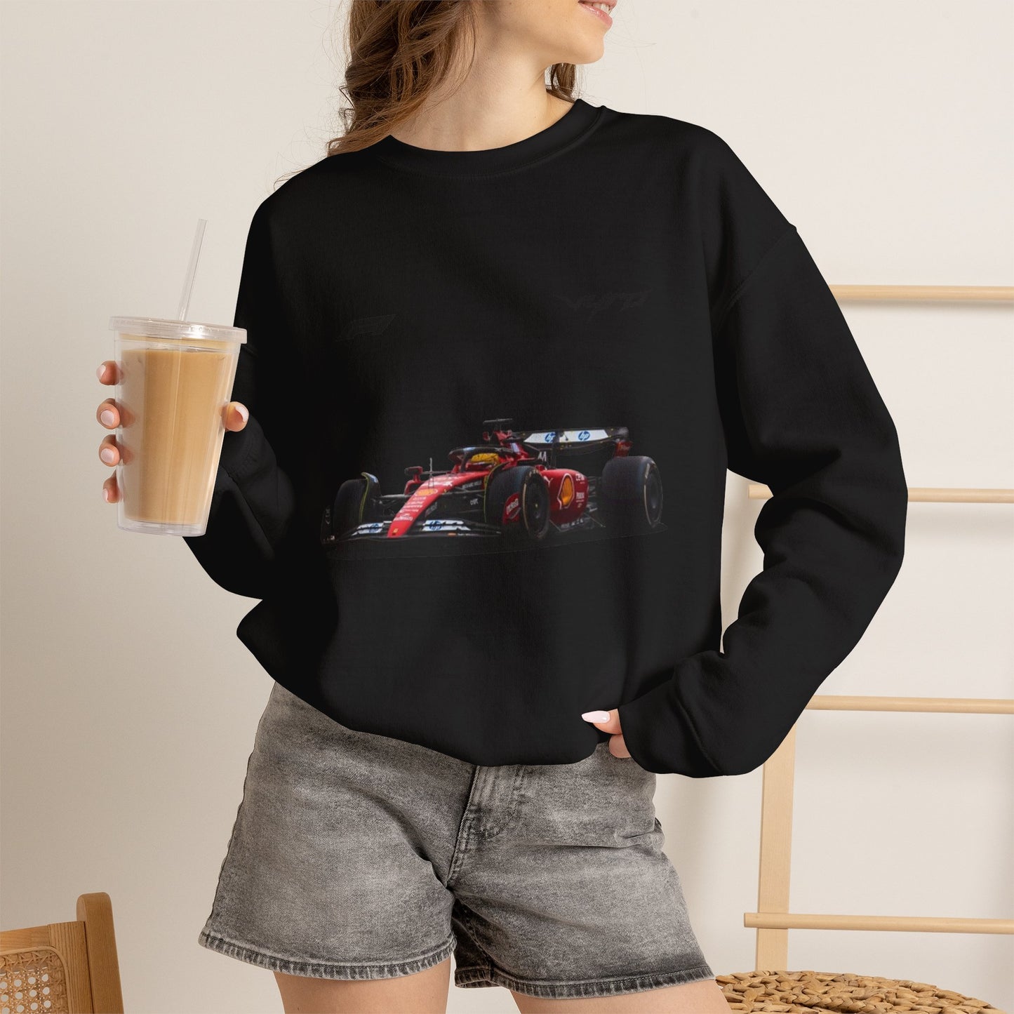 Racing Car Crewneck Sweatshirt — Red Formula 1 Graphic