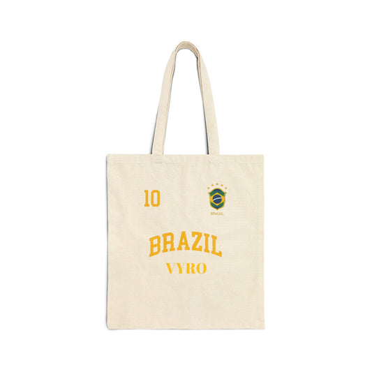 Brazil Soccer Tote Bag – ’10’ Canvas Shopper with Brazil Crest