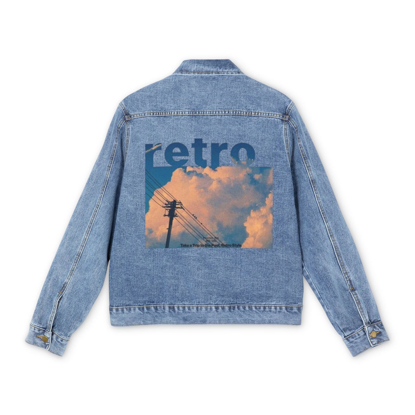 Retro Sky Denim Jacket — Vintage Cloud Graphic Men’s Jacket