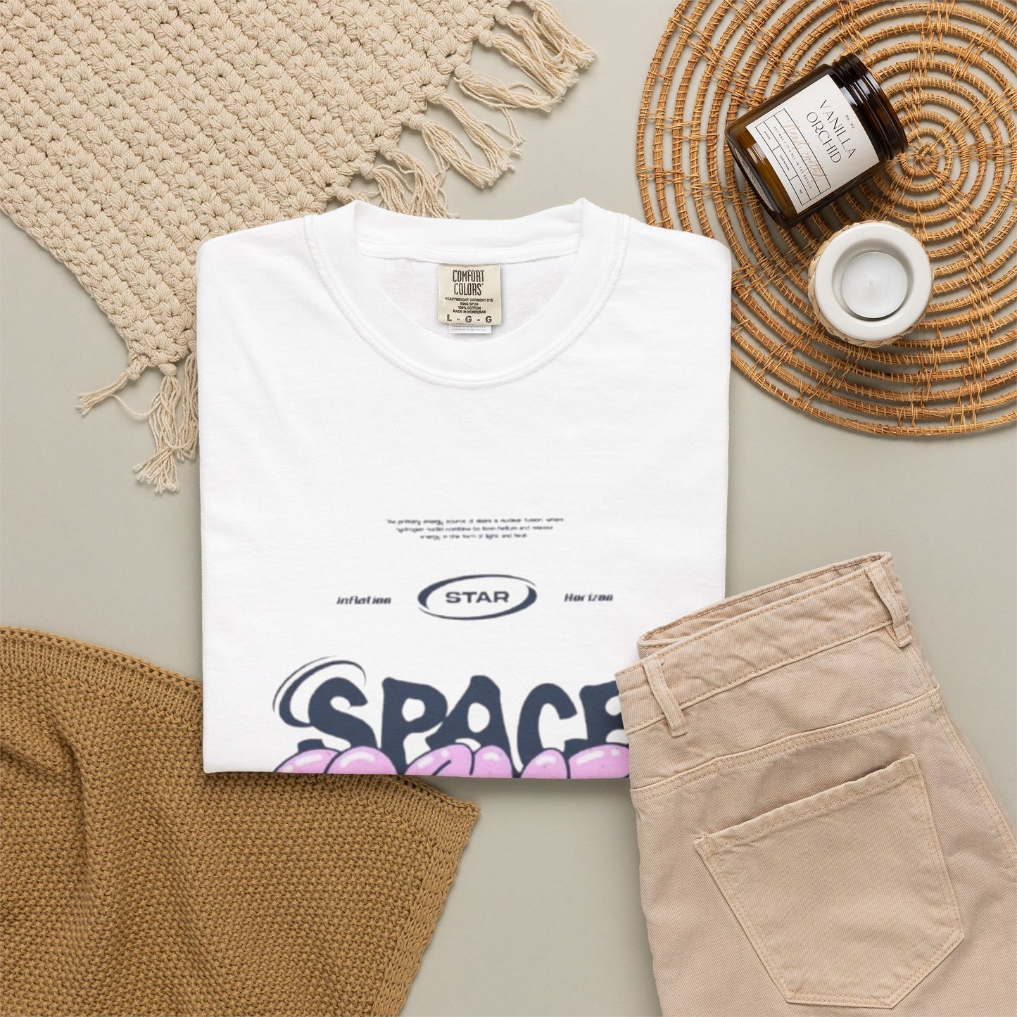 Space Cadet Graphic Tee — "Space Brgrll" Pink Bubble Letter Design