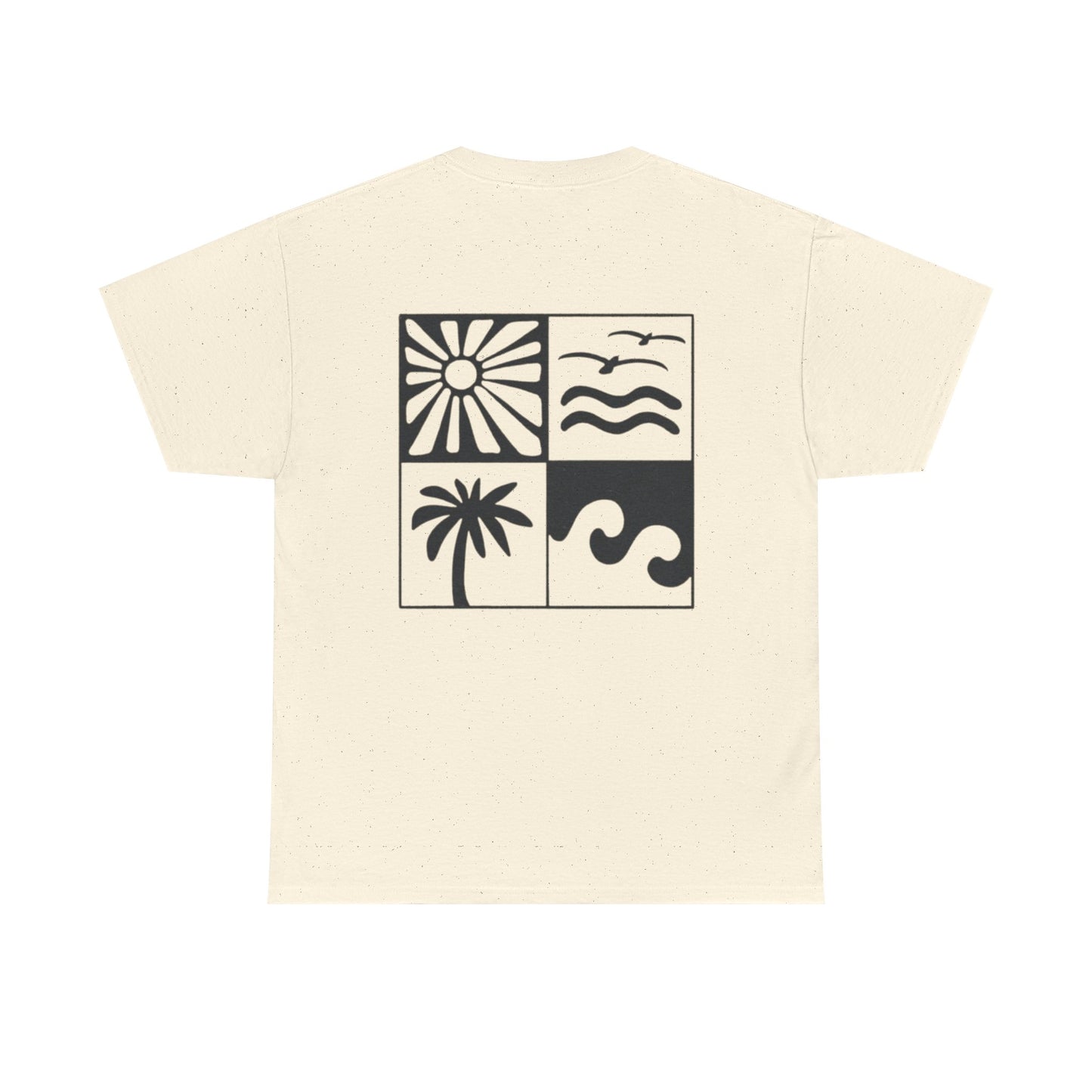 Summer Vibes Graphic Tee — 'Vyro' Logo & Beach Icon Back