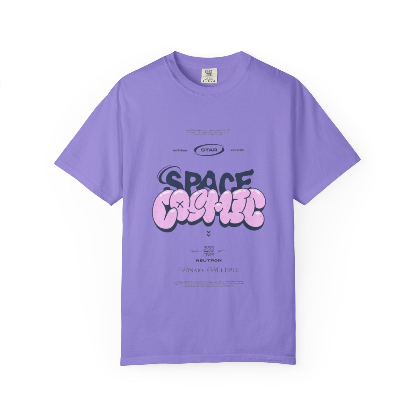 Space Cadet Graphic Tee — "Space Brgrll" Pink Bubble Letter Design