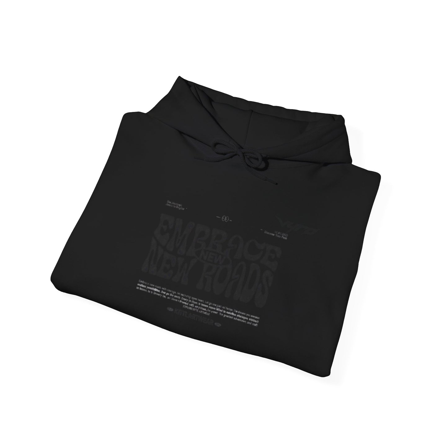 Embrace New Roads Hoodie — Minimal Travel Adventure Graphic Sweatshirt