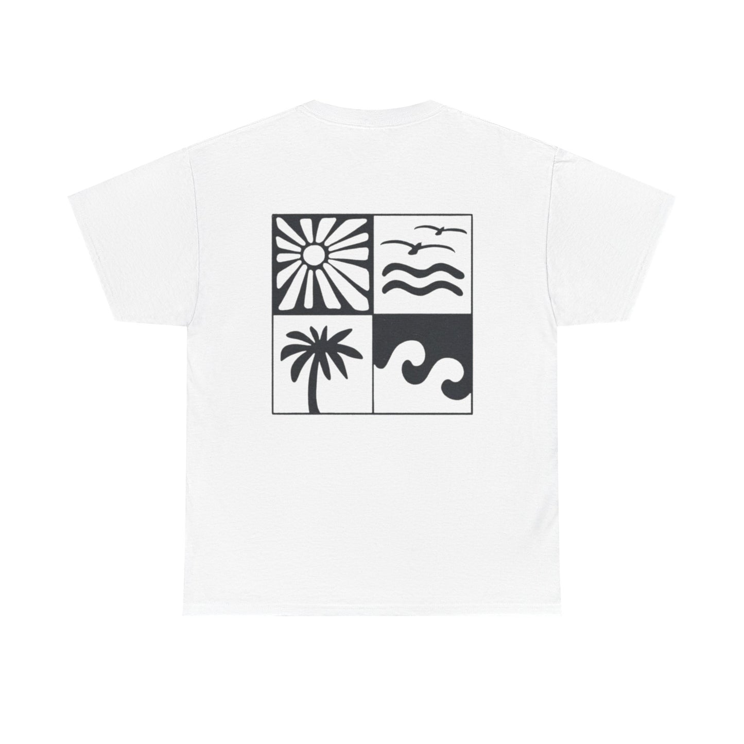 Summer Vibes Graphic Tee — 'Vyro' Logo & Beach Icon Back