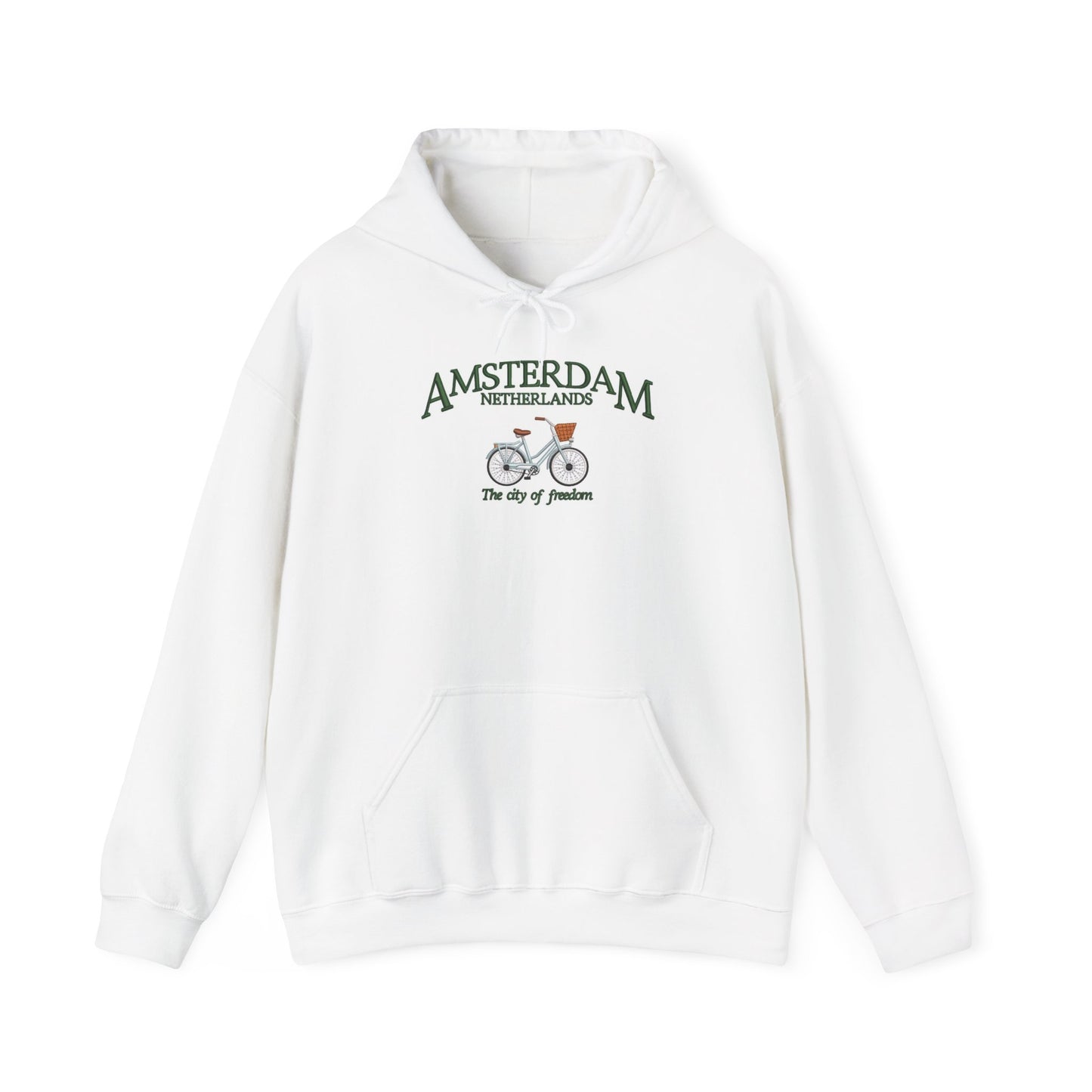 Amsterdam Bicycle Hoodie — 'Amsterdam Netherlands The city of freedom' Vintage Travel Sweatshirt