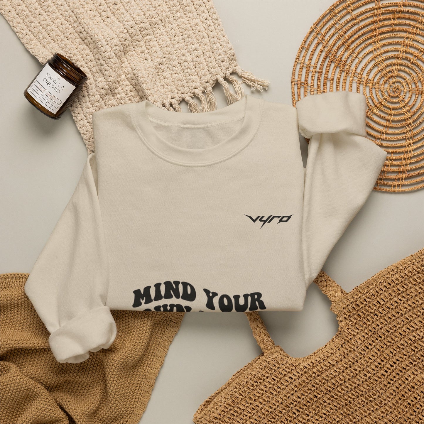 Mind Your Own Vibe Crewneck Sweatshirt — Positive Graphic Pullover