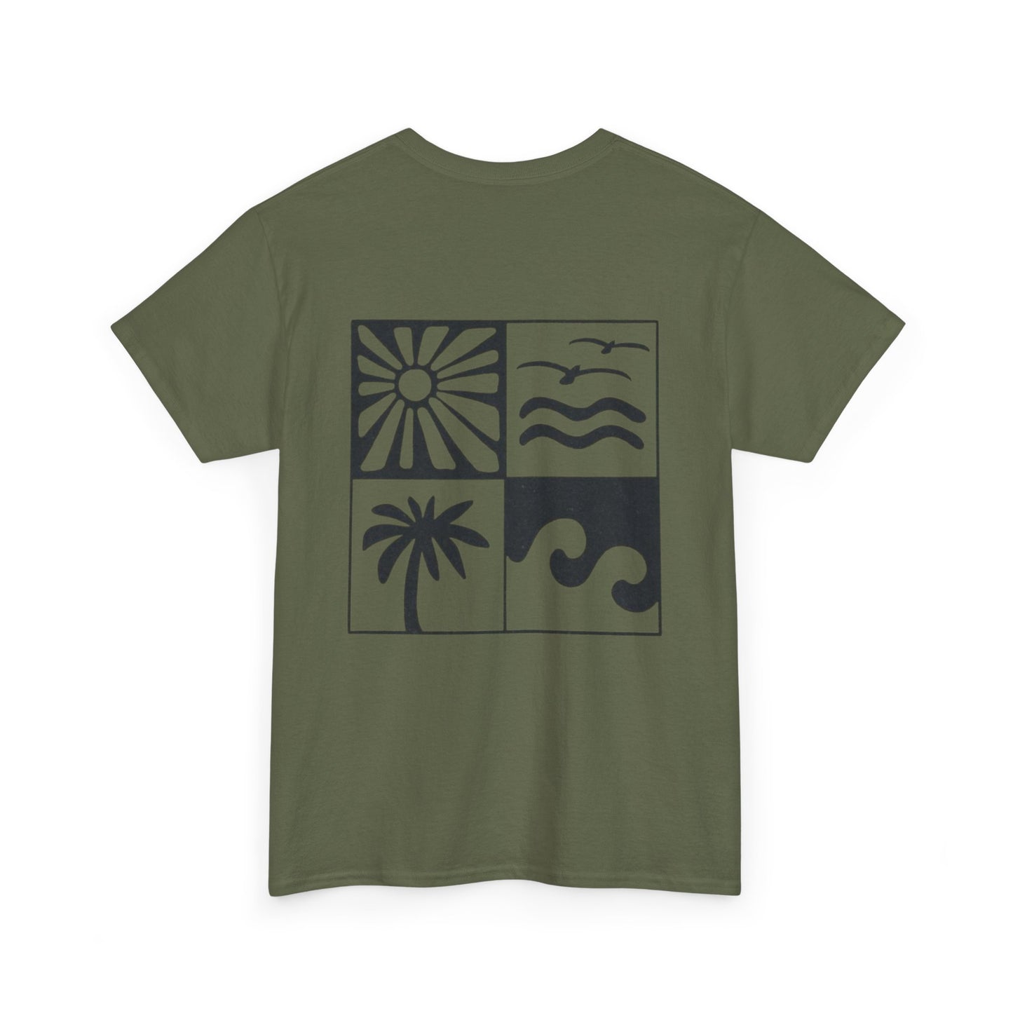 Summer Vibes Graphic Tee — 'Vyro' Logo & Beach Icon Back