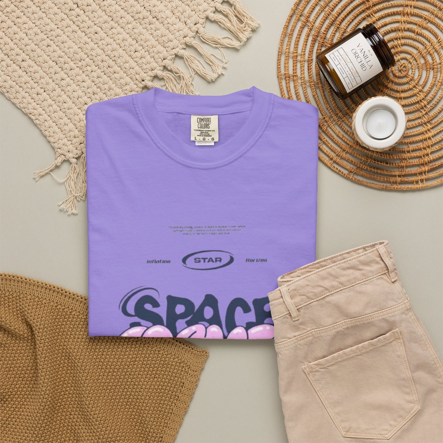 Space Cadet Graphic Tee — "Space Brgrll" Pink Bubble Letter Design