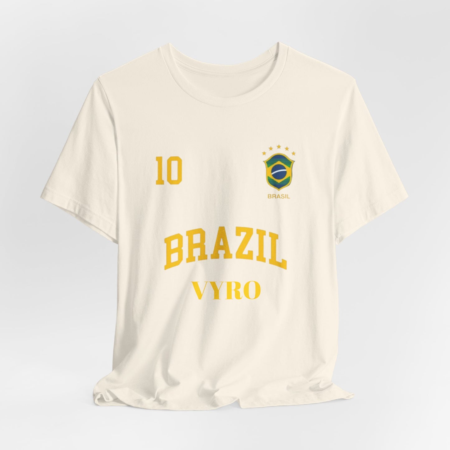 Brazil Soccer Tee – 'Brazil' Crest & Number 10 Football Shirt