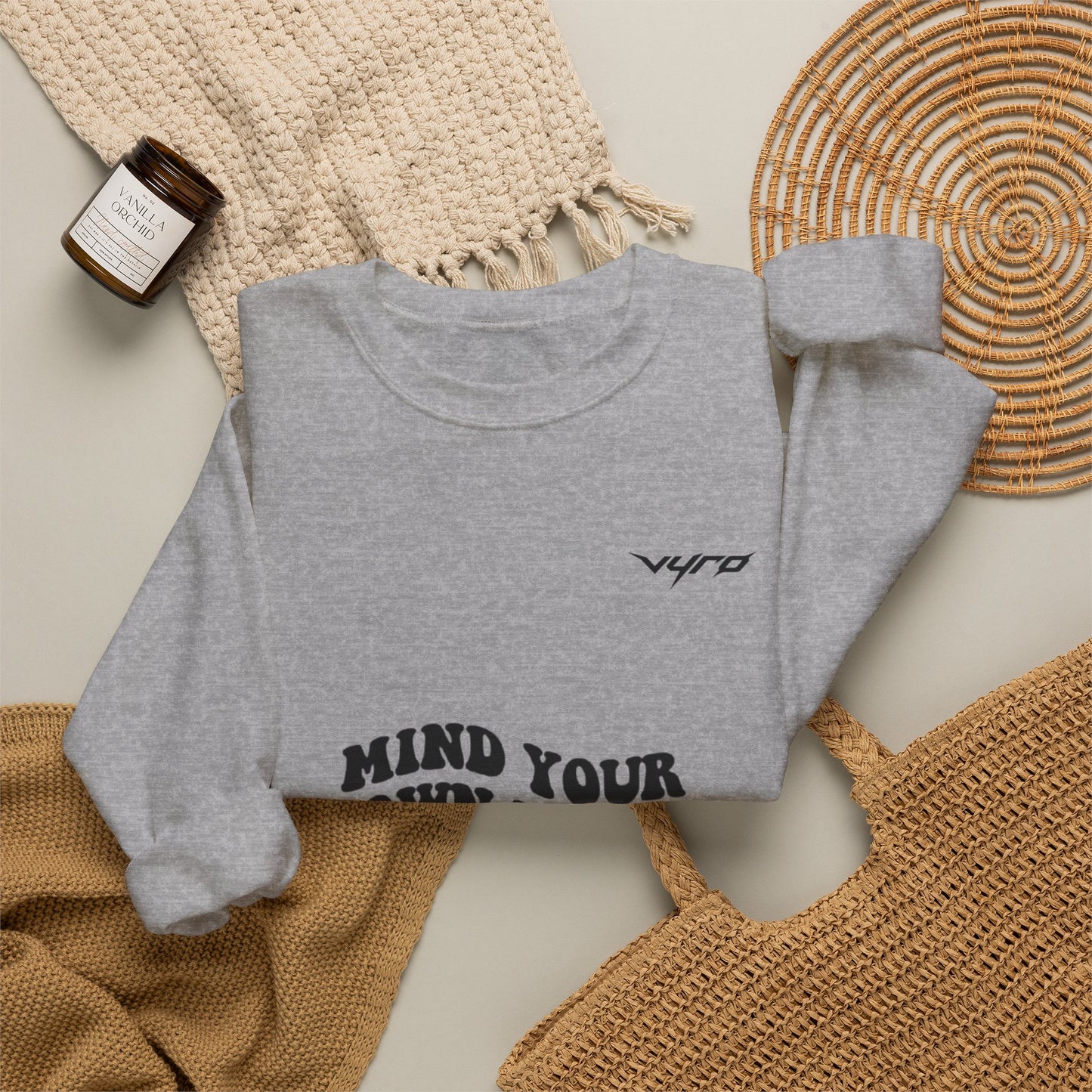 Mind Your Own Vibe Crewneck Sweatshirt — Positive Graphic Pullover