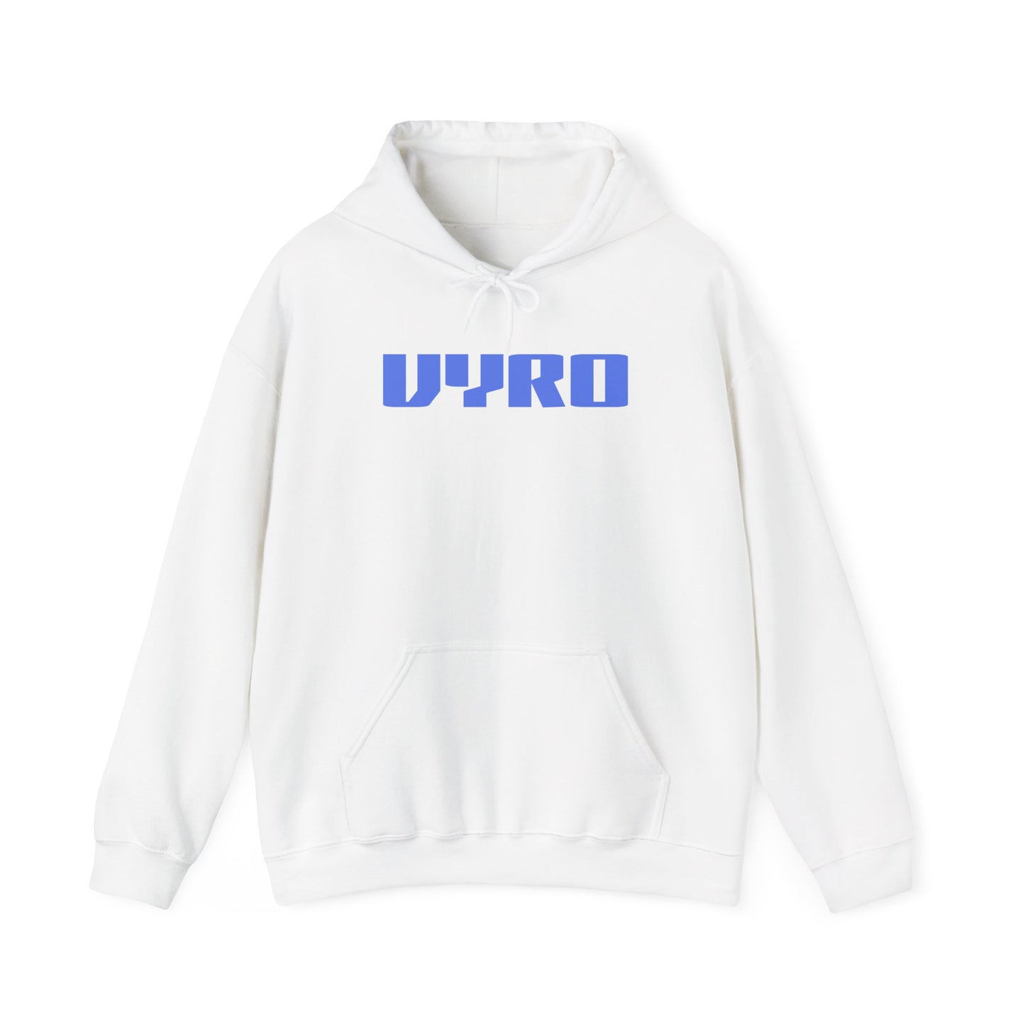 Vyro Logo Hoodie — Minimal Retro Blue Logo Pullover
