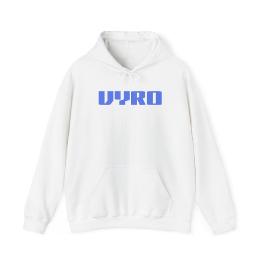 Vyro Logo Hoodie — Minimal Retro Blue Logo Pullover
