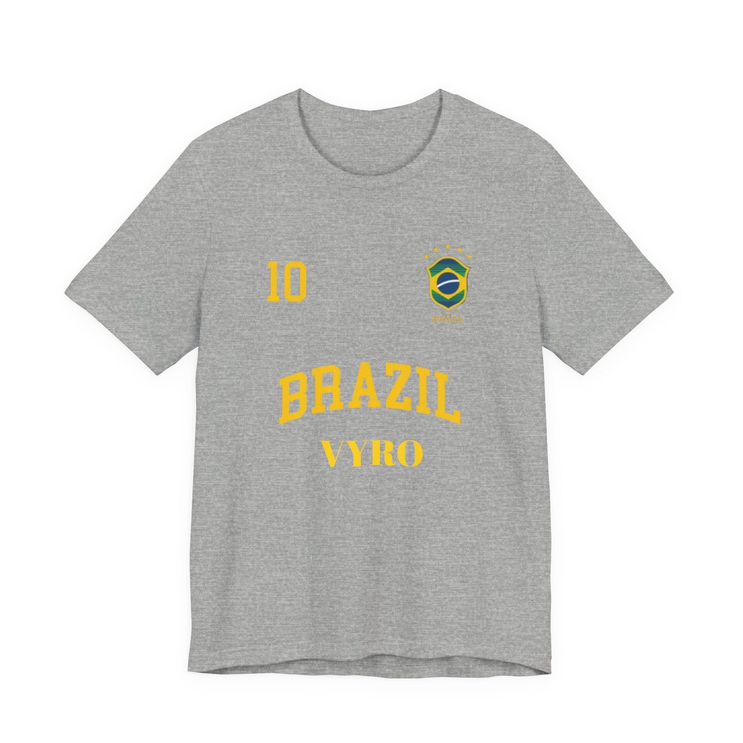 Brazil Soccer Tee – 'Brazil' Crest & Number 10 Football Shirt