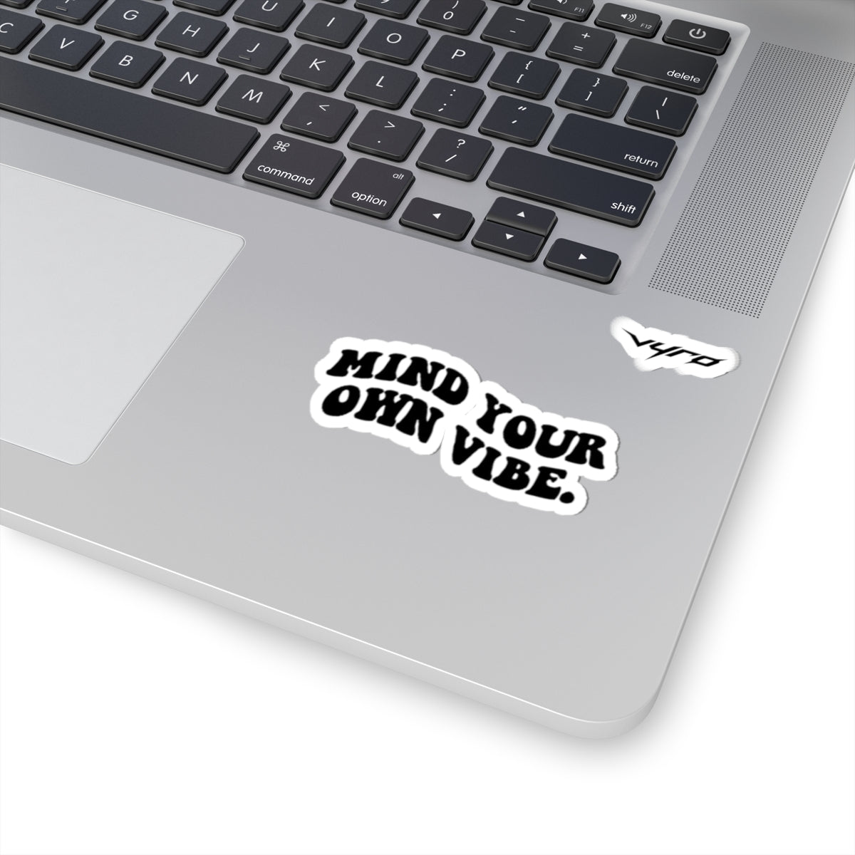 Mind Your Own Vibe Sticker — Retro Black & White Kiss-Cut Decal