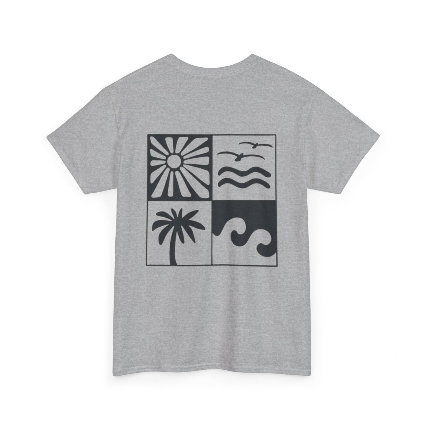 Summer Vibes Graphic Tee — 'Vyro' Logo & Beach Icon Back