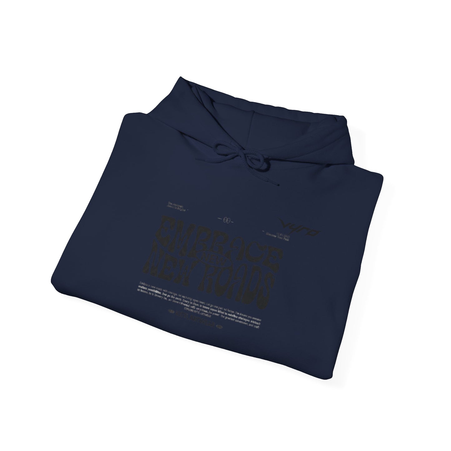 Embrace New Roads Hoodie — Minimal Travel Adventure Graphic Sweatshirt
