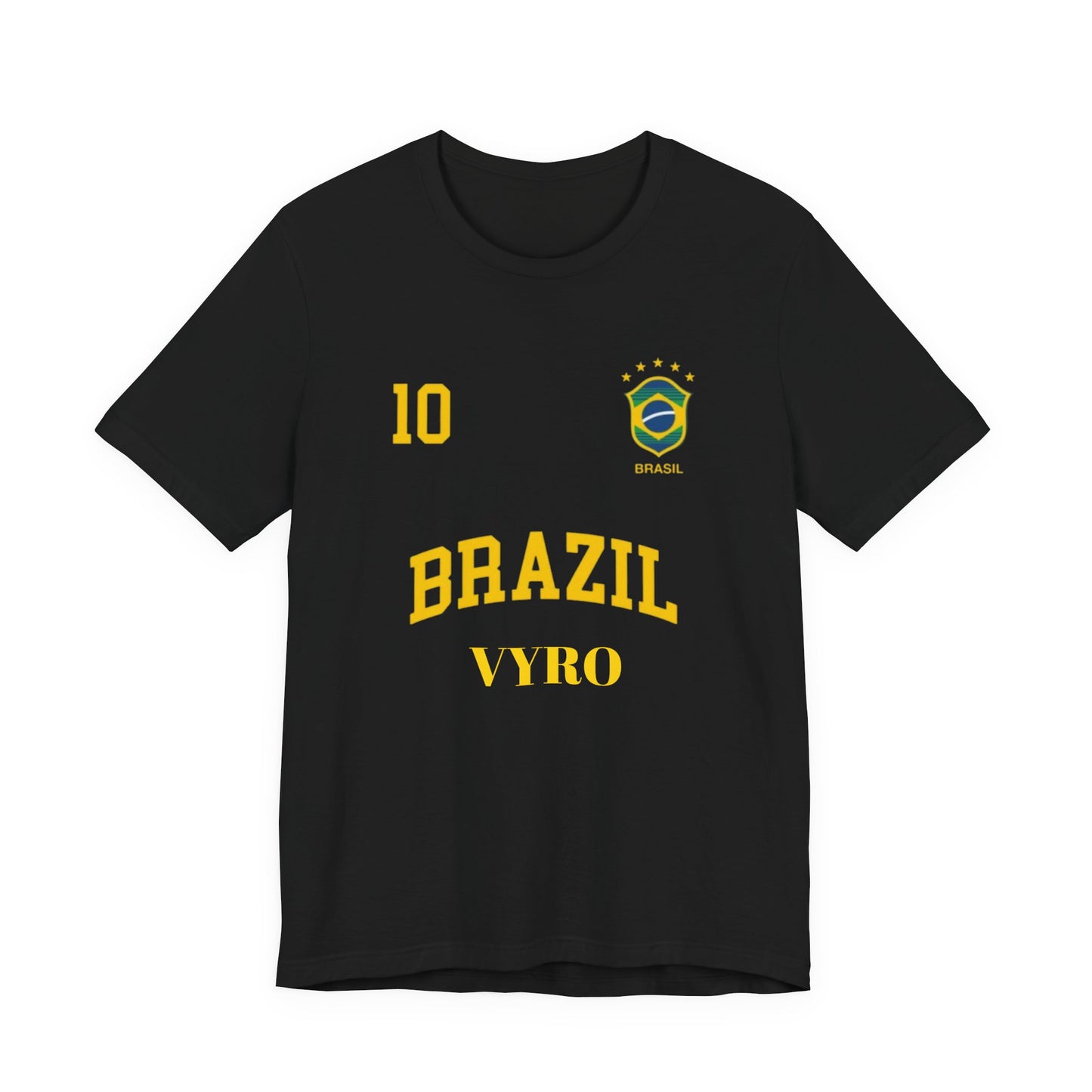 Brazil Soccer Tee – 'Brazil' Crest & Number 10 Football Shirt