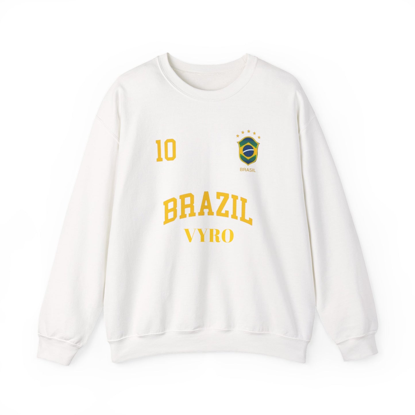 Brazil Soccer Crewneck Sweatshirt — '10' Crest Football Pullover