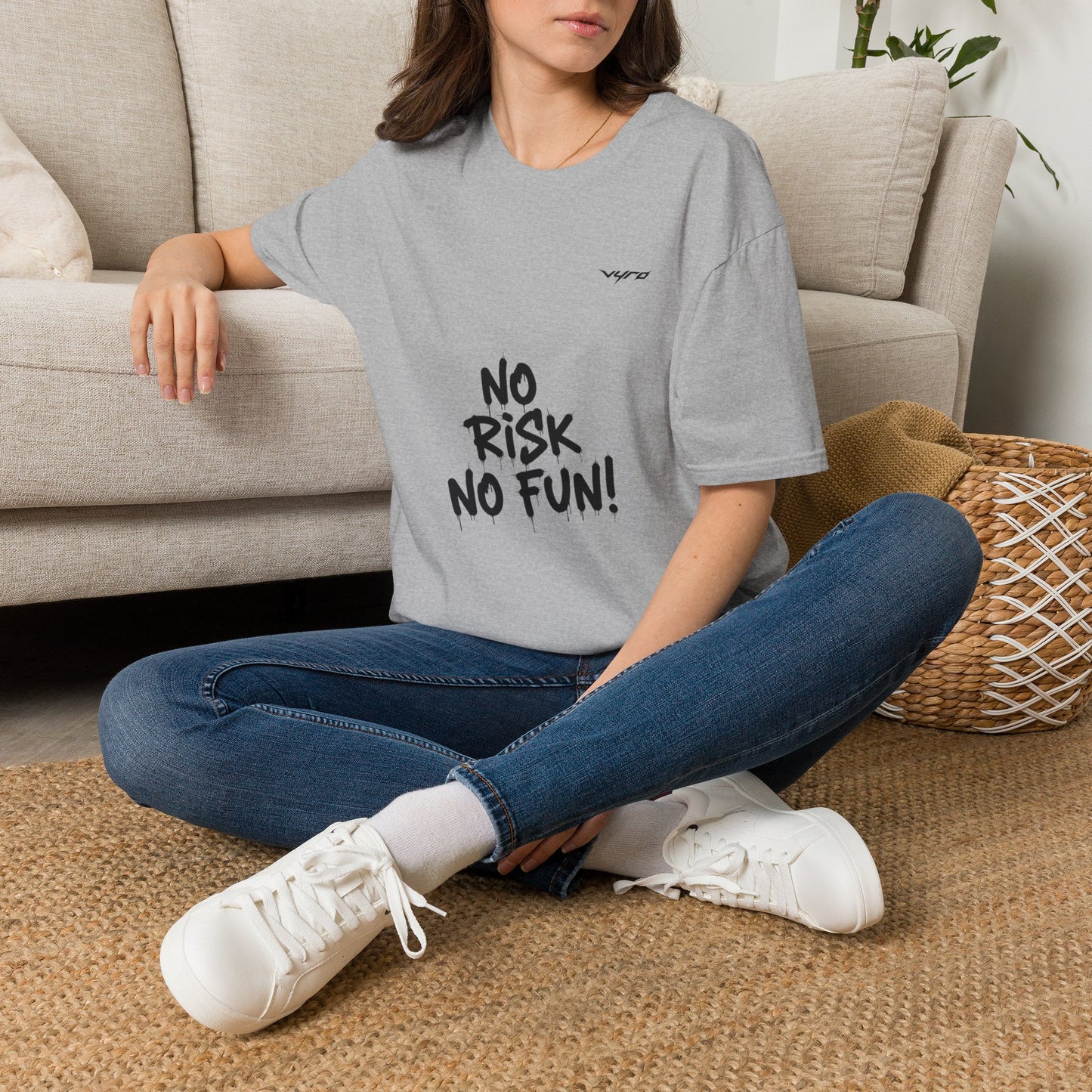 No Risk No Fun T‑Shirt — Bold Casual Graphic Tee for Adventurers