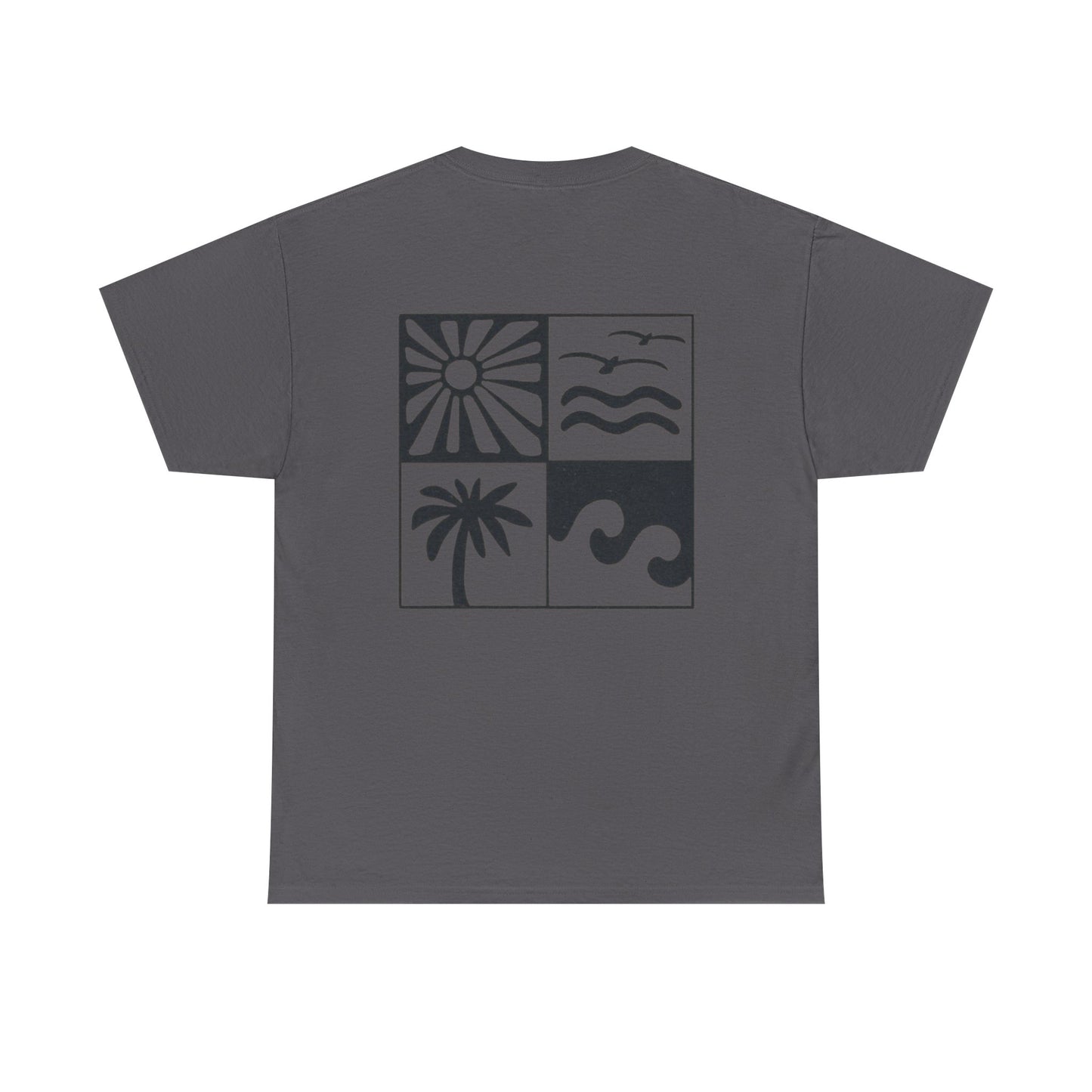 Summer Vibes Graphic Tee — 'Vyro' Logo & Beach Icon Back