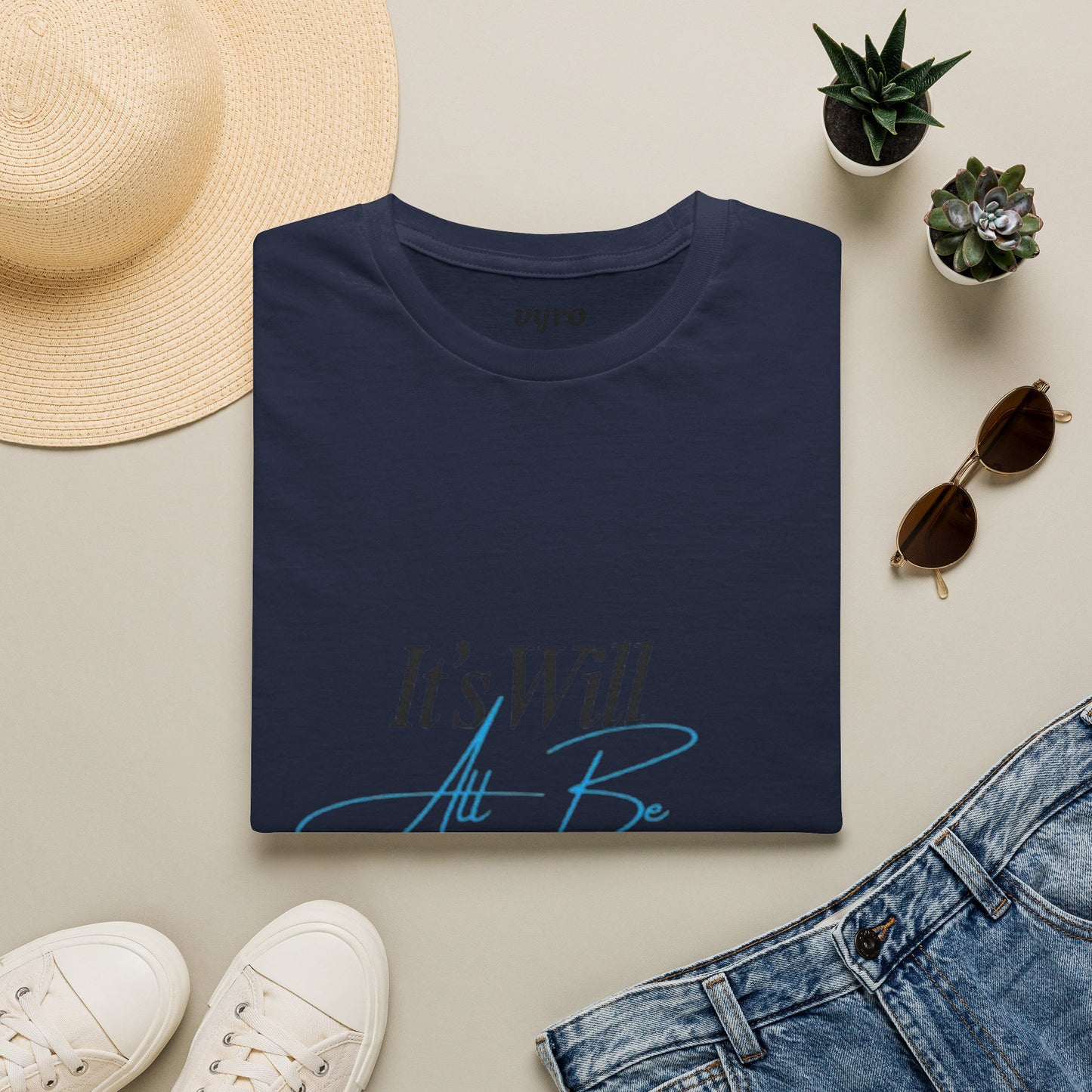 It’s Will All Be Okay T-Shirt — Positive Script Comfort Tee