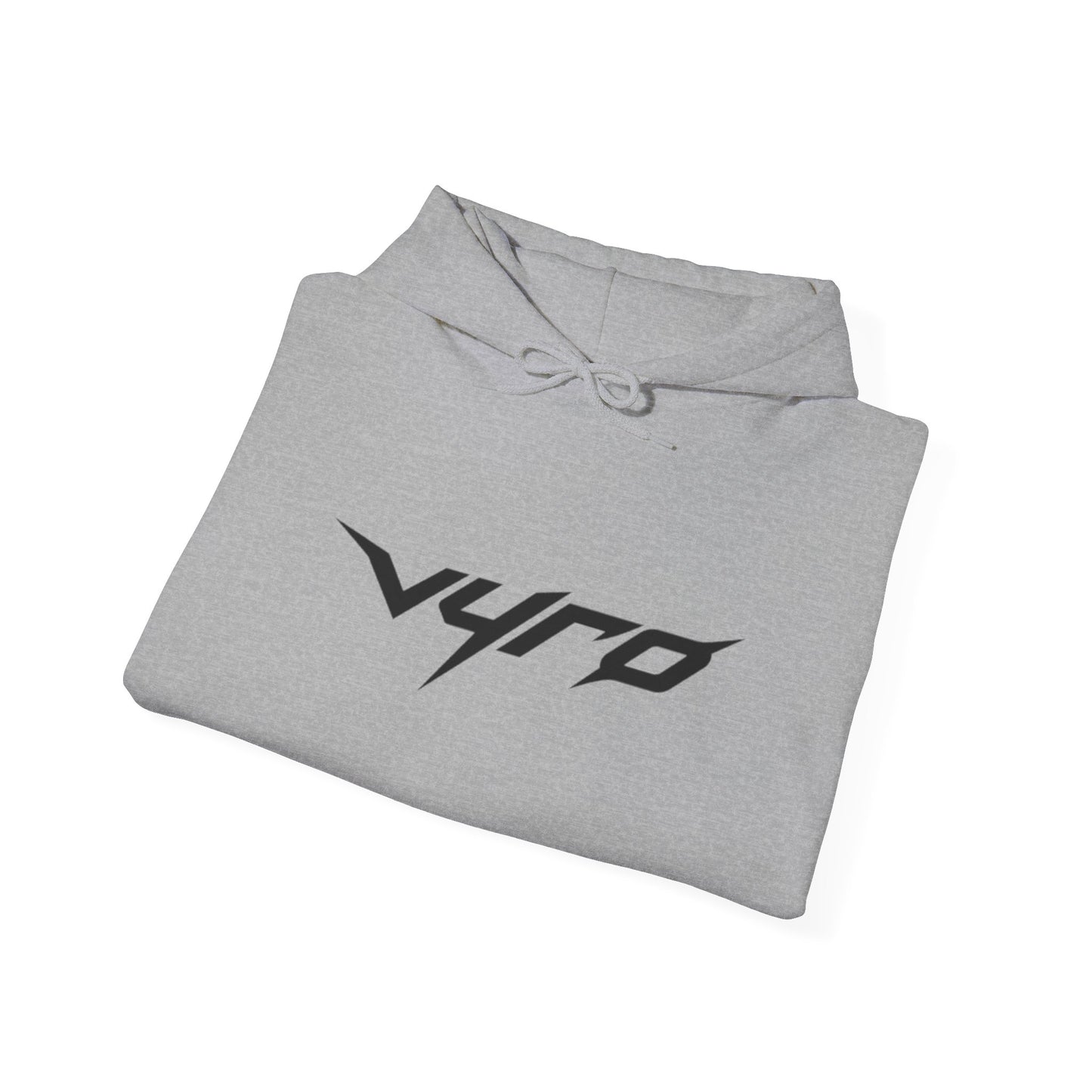 VYRO Logo Hoodie with Retro White Rally Car Graphic — Streetwear Racing Pullover