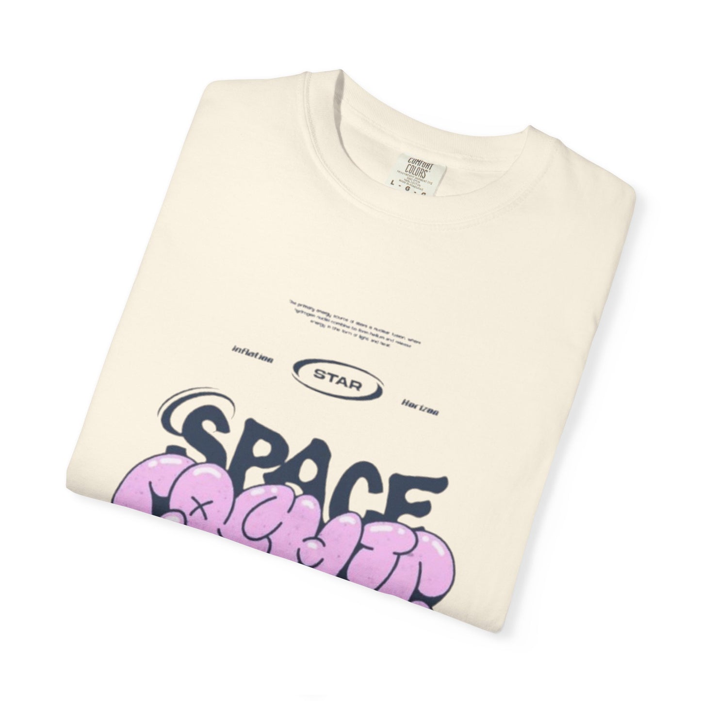 Space Cadet Graphic Tee — "Space Brgrll" Pink Bubble Letter Design